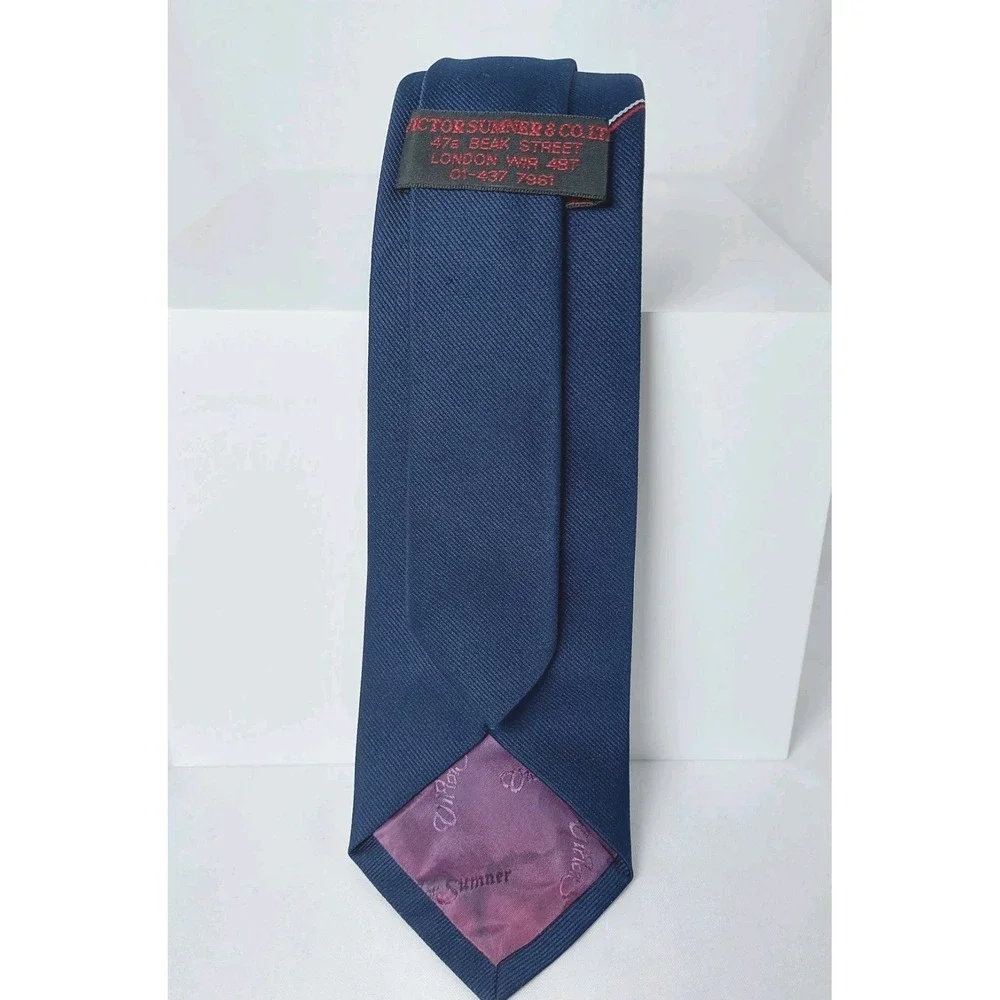 Victor Sumner &‎ Co LTD Repp Necktie Navy Red Eagle Propeller Tie England *READ